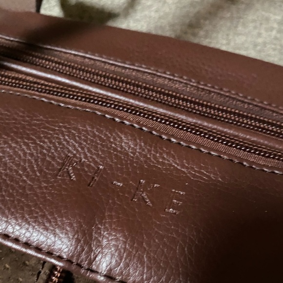 🔥KI - KE Leather Suede Zipper Accent Italian Satchel Bag🔥 NEW - Picture 7 of 14